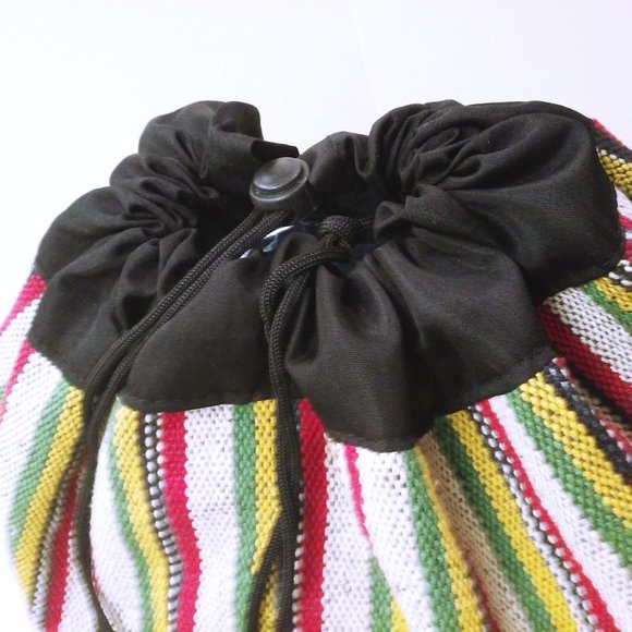 Vintage 90s Om Sai Ram Craft Nepal Backpack Boho Tapestry Tote Utility Travel - Picture 12 of 13